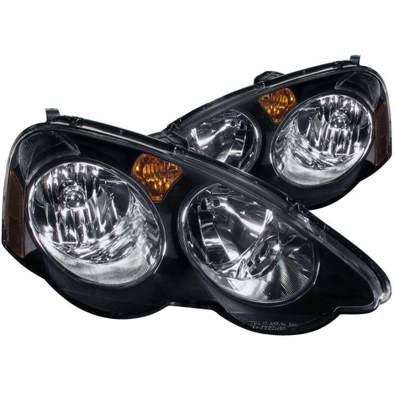 ANZO 2002-2004 Acura RSX Crystal Headlights Black Headlights ANZO