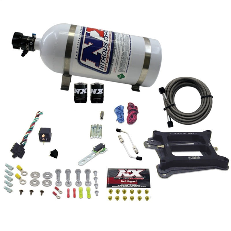 Nitrous Express 4150 4-BBL/Gasoline Nitrous Kit (50-300HP) w/10lb Bottle Nitrous Systems Nitrous Express
