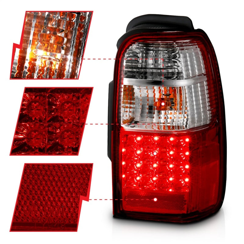 ANZO 2001-2002 Toyota 4 Runner LED Taillights Red/Clear Tail Lights ANZO