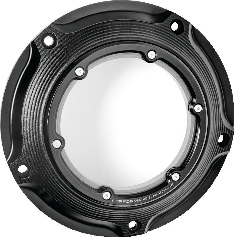 Performance Machine Vision Derby Cover W/Bezel - Black Ops Engine Covers Performance Machine