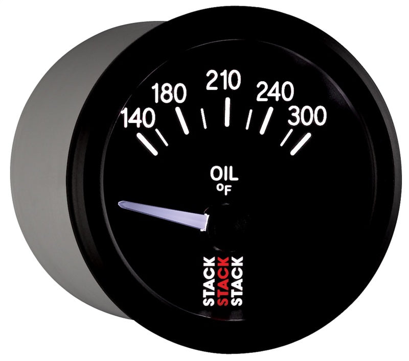 Autometer Stack 52mm 140-300 Deg F 1/8in NPTF Electric Oil Temp Gauge - Black Gauges AutoMeter