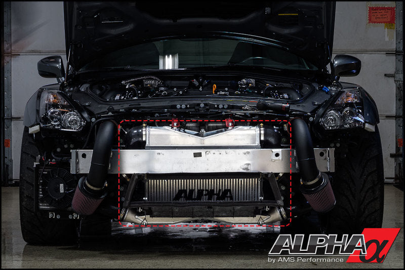 AMS Performance 2009+ Nissan R35 GTR Alpha Race Front Mount Intercooler Kit w/Logo Intercoolers AMS