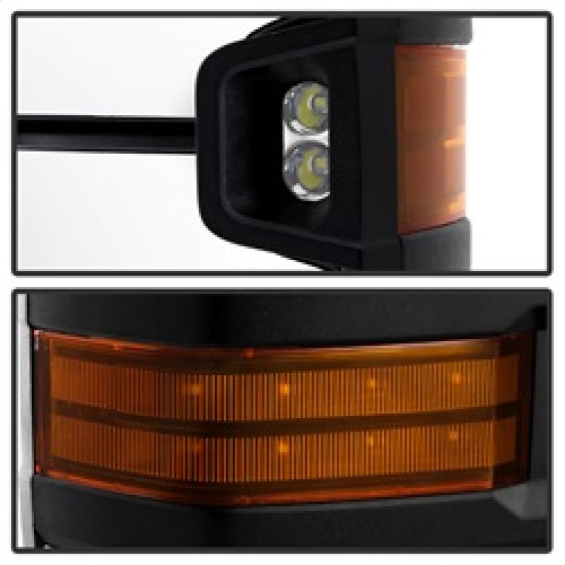 xTune Chevy Silverado 14-16 Heated Amber LED Signal Mirror Chrome MIR-CSIL14S-G3C-PWH-AM-SET Side Mirrors SPYDER