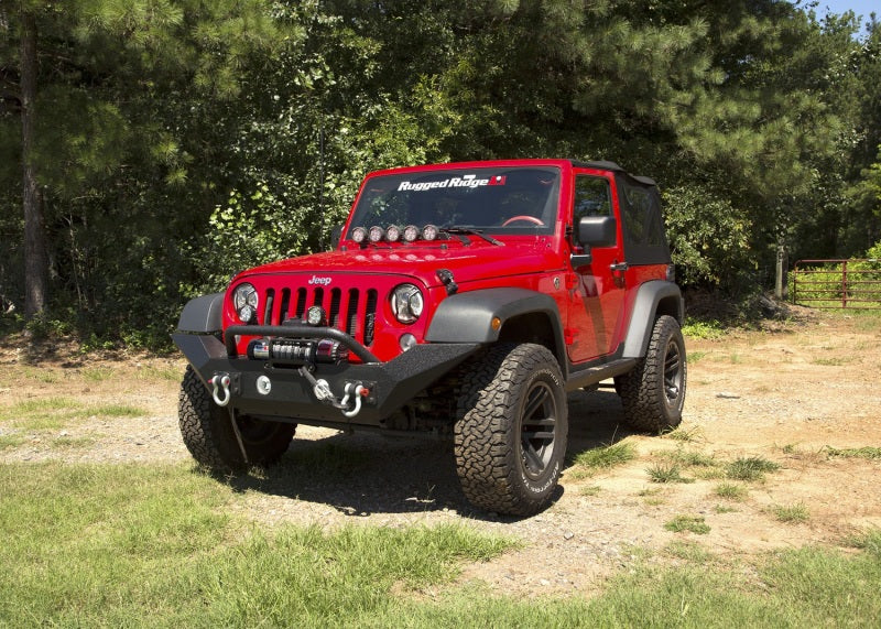 Rugged Ridge Spartan Front Bumper HCE W/Overrider 07-18 Jeep Wrangler JK Bumpers - Steel Rugged Ridge