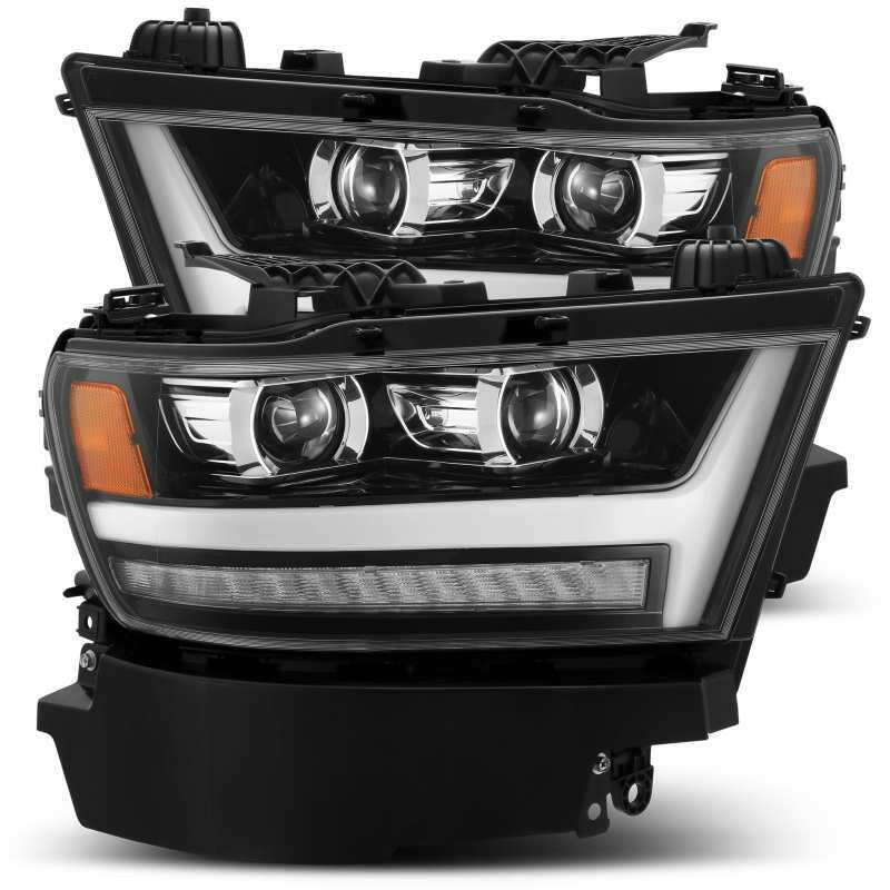 AlphaRex 19-20 Ram 1500HD PRO-Series Proj Headlights Plnk Style Jet Blk w/Activ Light/Seq Signal/DRL Headlights AlphaRex