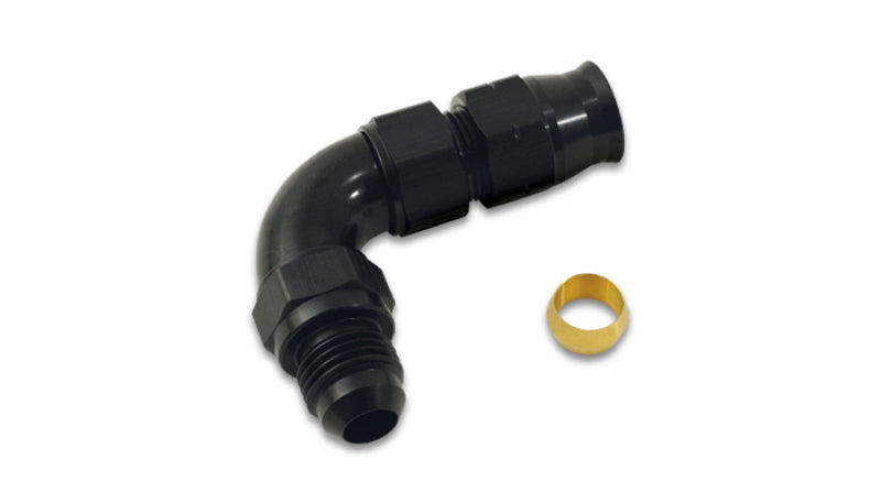Vibrant 90 Degree 1/2in Tube to Male -8AN Flare Adapter w/ Olive Inserts Fittings Vibrant
