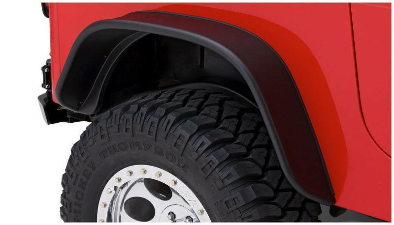 Bushwacker 87-95 Jeep Wrangler Flat Style Flares 4pc Excludes Renegade - Black Fender Flares Bushwacker