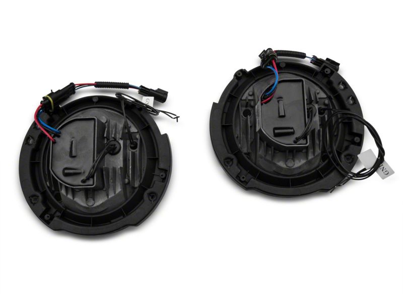 Raxiom07-18 Jeep Wrangler JK LED Halo Projector Headlights- Chrome Housing (Clear Lens) Headlights Raxiom