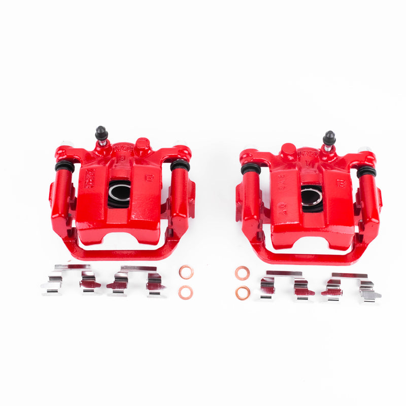 Power Stop 08-13 Nissan Rogue Rear Red Calipers w/Brackets - Pair Brake Calipers - Perf PowerStop