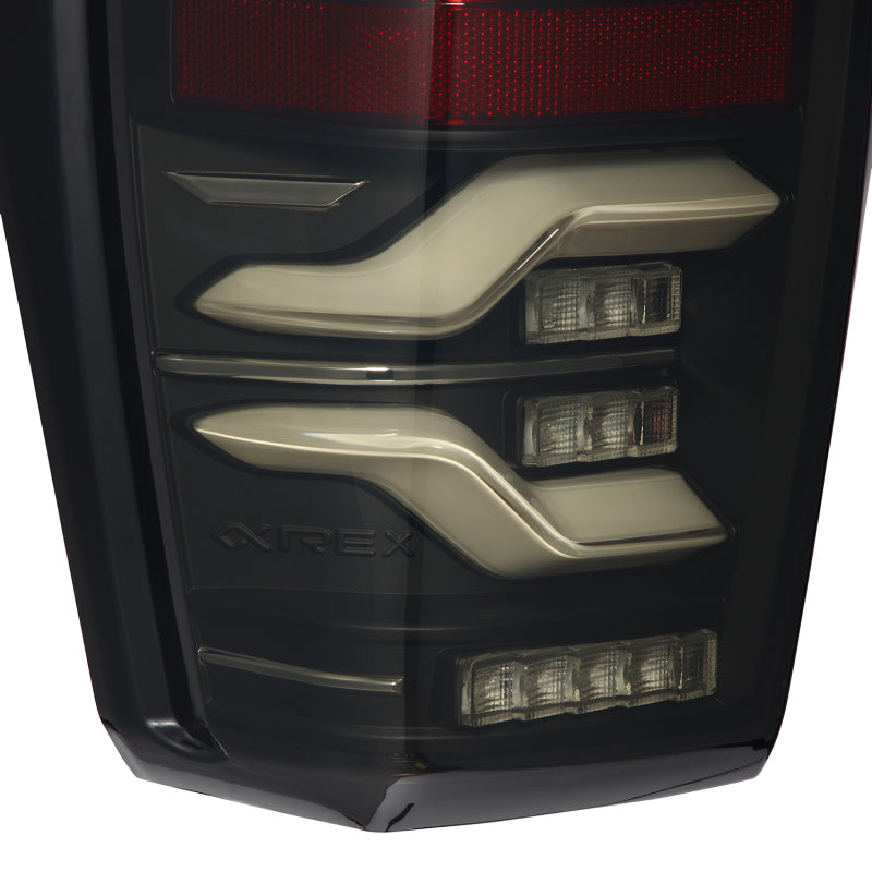 AlphaRex 16-21 Toyota Tacoma LUXX LED Taillights Blk w/Activ Light/Seq Signal Tail Lights AlphaRex
