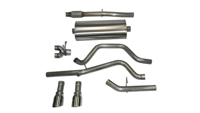Corsa 14-19 GMC Sierra/Chevy Silv 1500 Crew Cab/Std. Bed 5.3L V8 Polished Sport Dual Rear CB Exhaust Catback CORSA Performance