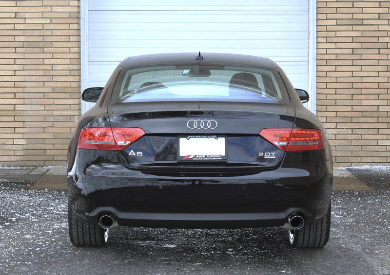 AWE Tuning Audi B8 A5 2.0T Touring Edition Exhaust - Dual Outlet Polished Silver Tips Catback AWE Tuning