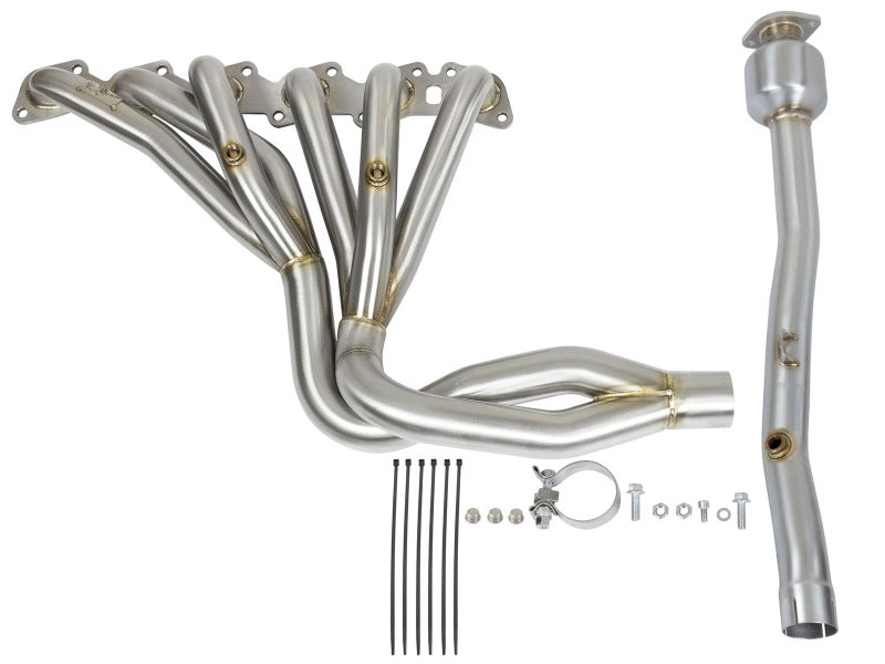 aFe Power Twisted Steel Long Tube Header & Connection Pipes (Street Series) 01-16 Nissan Patrol Headers & Manifolds aFe