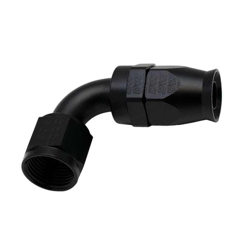 DeatschWerks 10AN Female Swivel 90-Degree Hose End PTFE (Incl Olive Insert) - Anodized Matte Black Fittings DeatschWerks