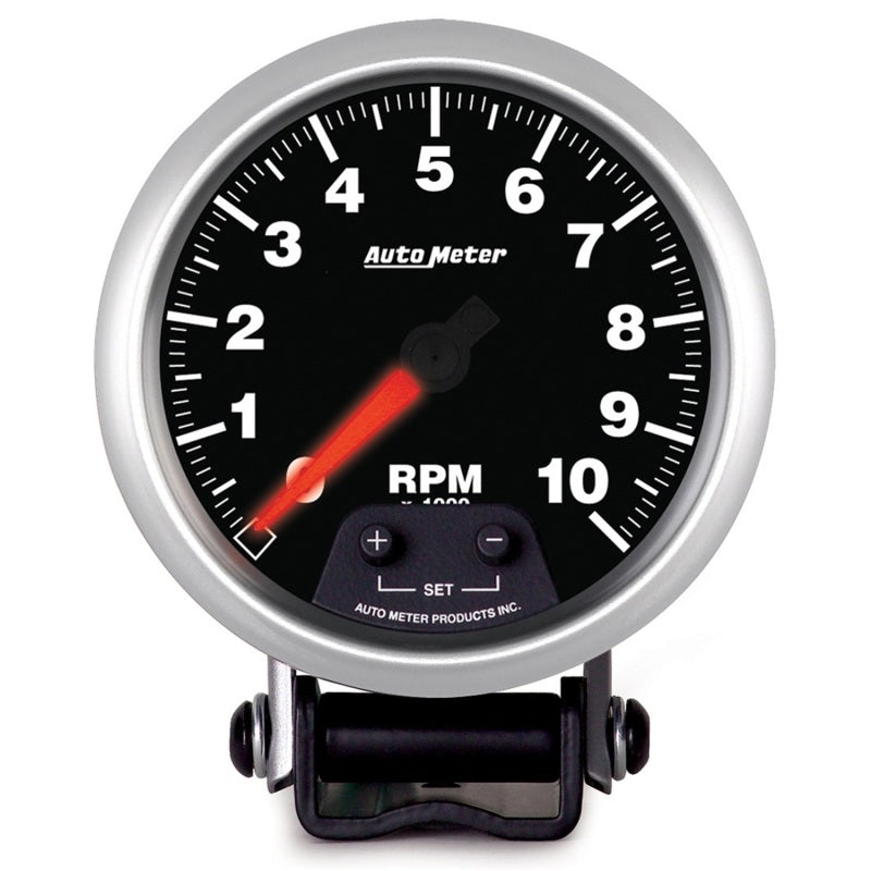 Autometer Elite Street Progressive Shift Light 3-3/8in Tachometer 0-10,000 RPM PED Mount Gauges AutoMeter