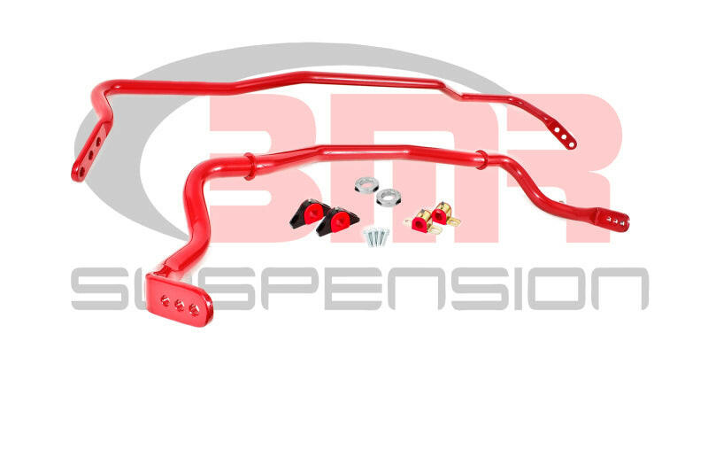 BMR 15-17 S550 Mustang Front & Rear Sway Bar Kit w/ Bushings - Red Sway Bars BMR Suspension