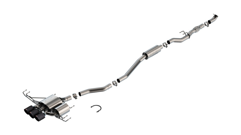Borla 2023 Honda Civic Type R MT ATAK Catback Exhaust w/ 4in Black Anodized Carbon Fiber Tips Catback Borla