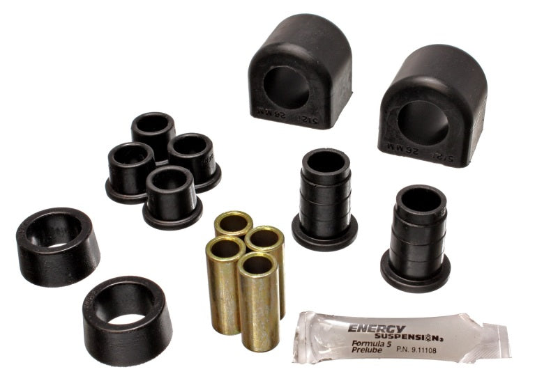 Energy Suspension 84-87 Chevrolet Corvette Black 26mm Front Sway Bar Bushing Set (End Links Inc) Bushing Kits Energy Suspension