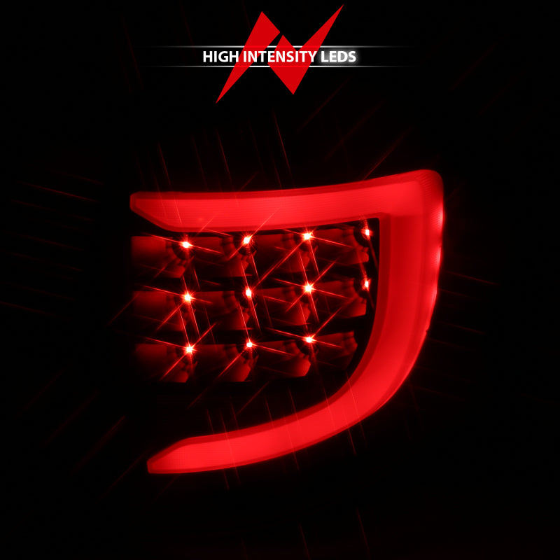 ANZO 2004-2007 Dodge Grand Caravan LED Tail Lights w/ Light Bar Black Housing Clear Lens Tail Lights ANZO