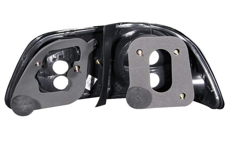 ANZO 1999-2000 Honda Civic Taillights Black Tail Lights ANZO