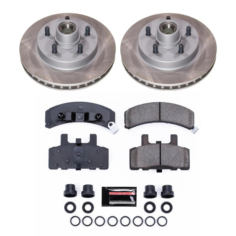 Power Stop 92-99 GMC Yukon Front Semi-Coated Rotor Kit Brake Kits - Performance Blank PowerStop