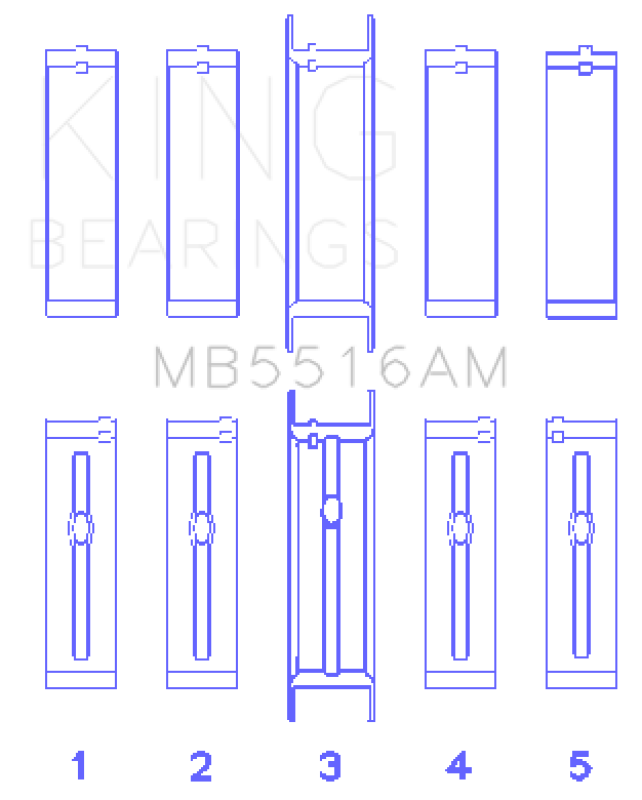 King Engine Bearings Jeep 350CI 5.7L Main Bearing Set Bearings King Engine Bearings