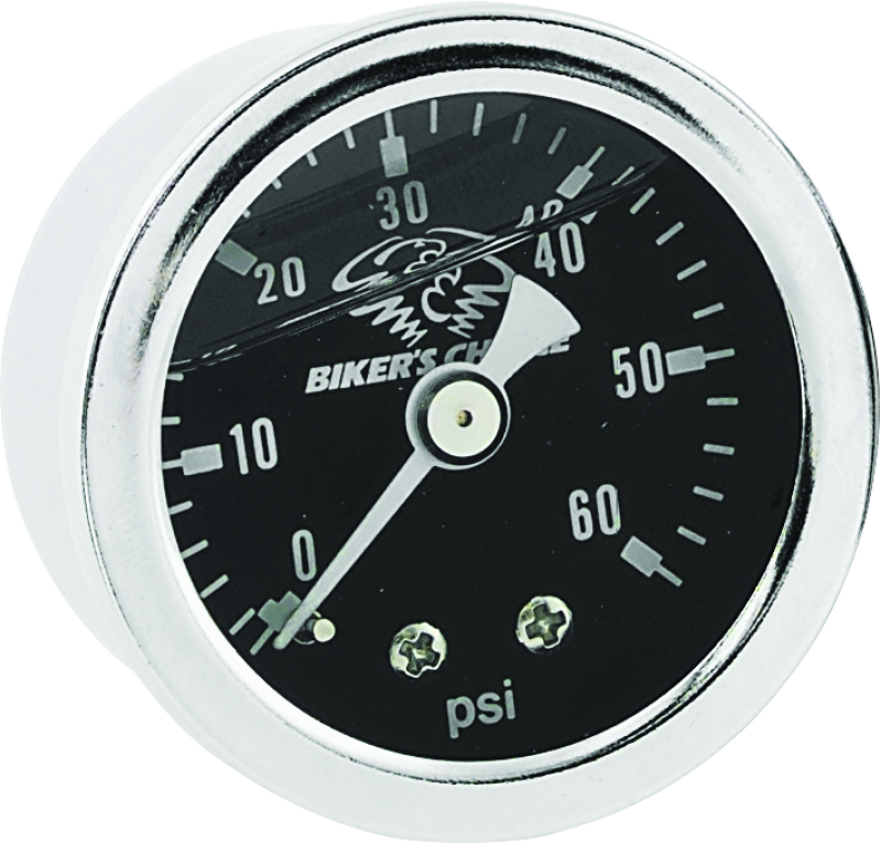 Bikers Choice Black Face Liquid Filled Oil Pressure Gauge 0-60 Psi 1/8 NPT Gauges Bikers Choice
