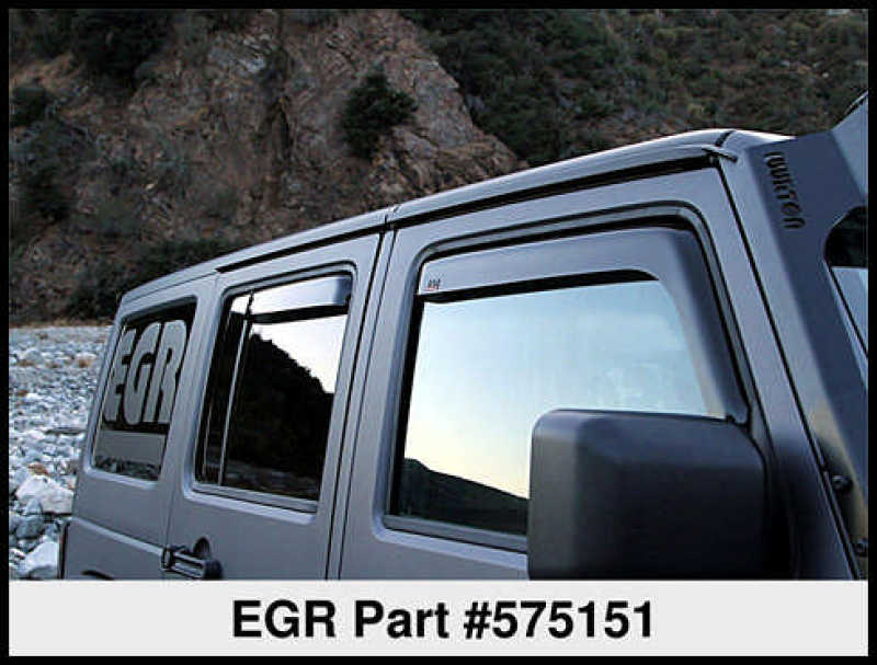 EGR 07+ Jeep Wrangler JK In-Channel Window Visors - Set of 4 Wind Deflectors EGR