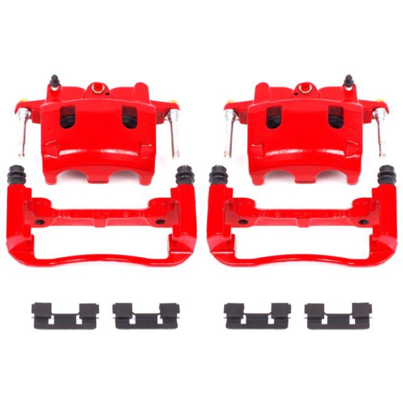 Power Stop 04-06 Infiniti QX56 Front Red Calipers w/Brackets - Pair Brake Calipers - Perf PowerStop