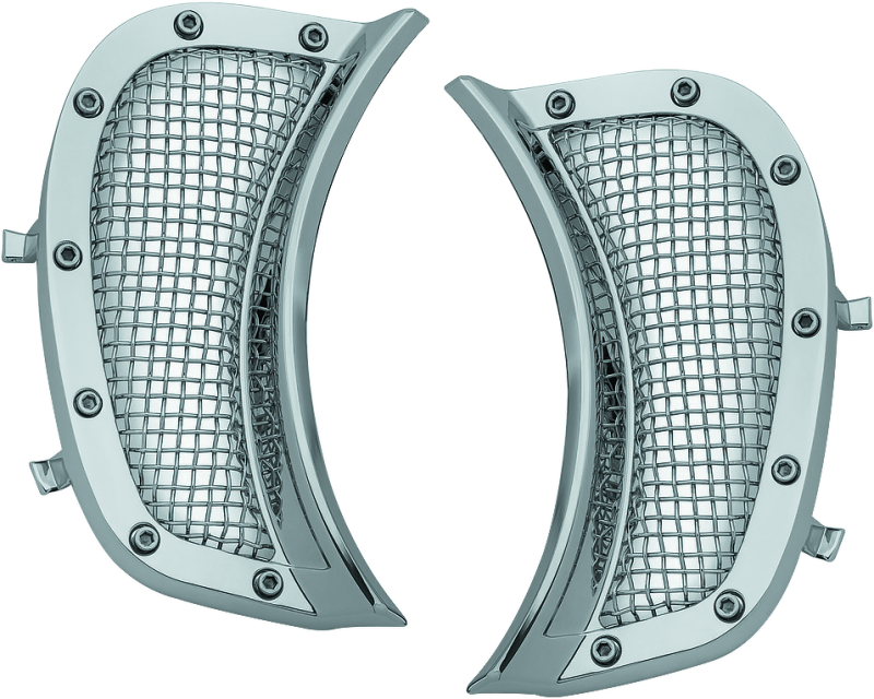 Kuryakyn Mesh Headlight Vent Accents Chrome Bolts Kuryakyn
