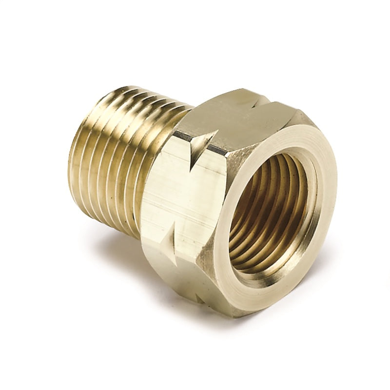 Autometer Brass Adapter Fitting - 3/8in NPT Male - 5/8in UNF Female Gauges AutoMeter