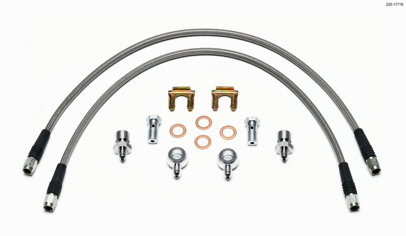 Wilwood Flexline Kit D52 Caliper 22in w/ Banjo 7/16-20 Brake Line Kits Wilwood