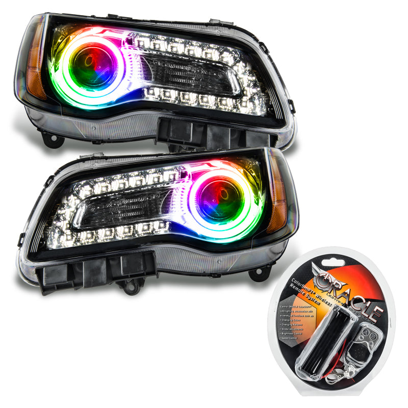 Oracle 11-14 Chrysler 300C SMD HL - Black - NON HID - ColorSHIFT Headlights ORACLE Lighting