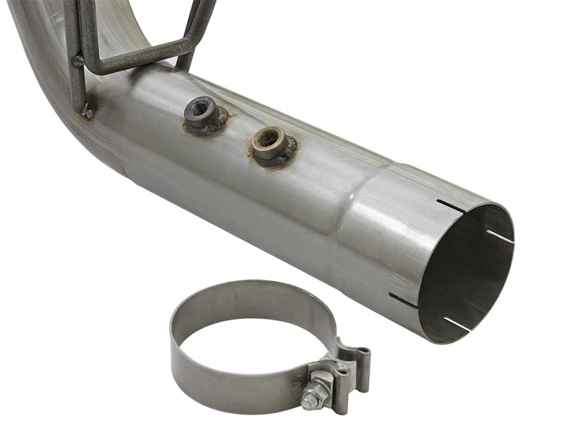aFe Large Bore-HD 4in 409-SS DPF-Back Exhaust w/Dual Polished Tips 2017 GM Duramax V8-6.6L (td) L5P DPF Back aFe