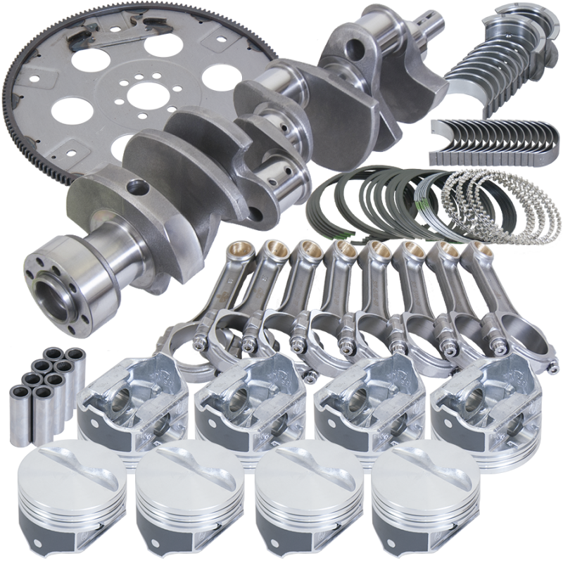 Eagle Chevy 350 1Pc 3.750in Crank 5.700in I-Beam Rods 4.060in Pistons 168 Tooth FP Balanced Assembly Rotating Assemblies Eagle