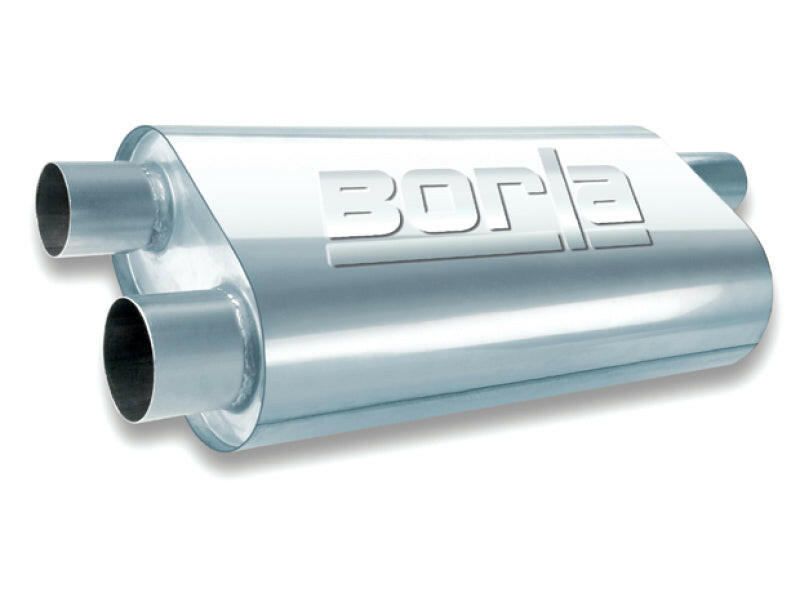 Borla Universal Oval Transverse Single 3in Inlet/2.5in Outlet 19in x 10.25in x 5.5in Turbo Muffler Muffler Borla