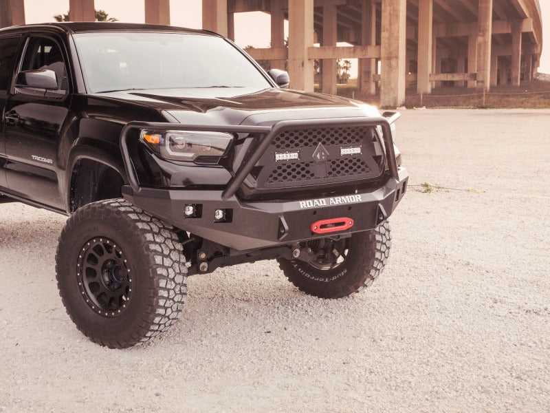 Road Armor 16-20 Toyota Tacoma Stealth Front Winch Bumper w/Lonestar Guard - Tex Blk Bumpers - Steel Road Armor