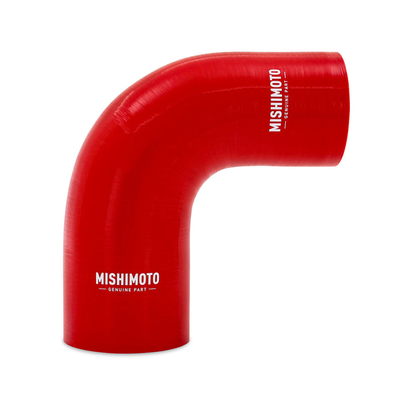 Mishimoto Silicone Reducer Coupler 90 Degree 2in to 2.25in - Red Silicone Couplers & Hoses Mishimoto