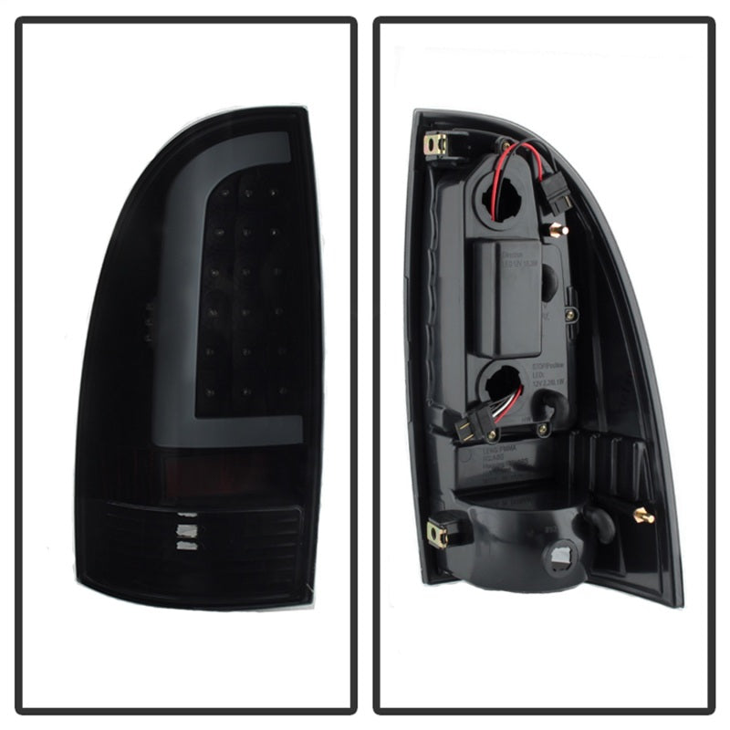 xTune 05-15 Toyota Tacoma (Excl LED Tail Lights) LED Tail Lights - Blk Smk (ALT-ON-TT05-LBLED-BSM) Tail Lights SPYDER
