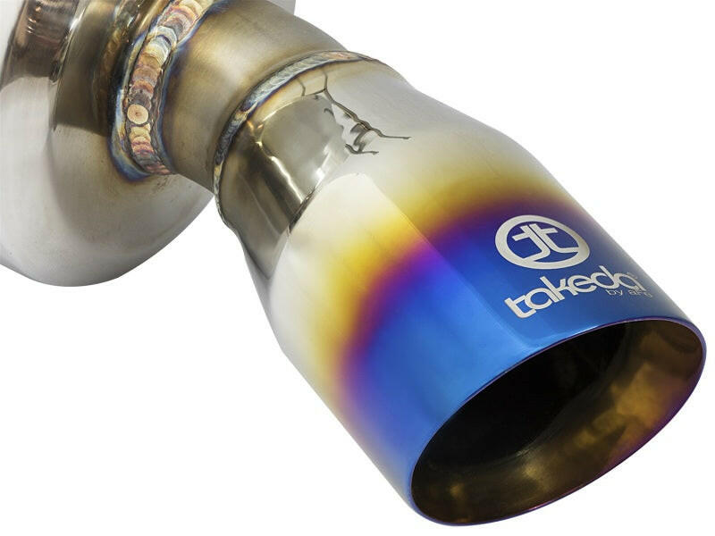 aFe POWER Takeda 16-17 Honda Civic I4-1.5L (t) 2.5-2.25in 304 SS CB Dual-Exit Exhaust Blue Tips Catback aFe
