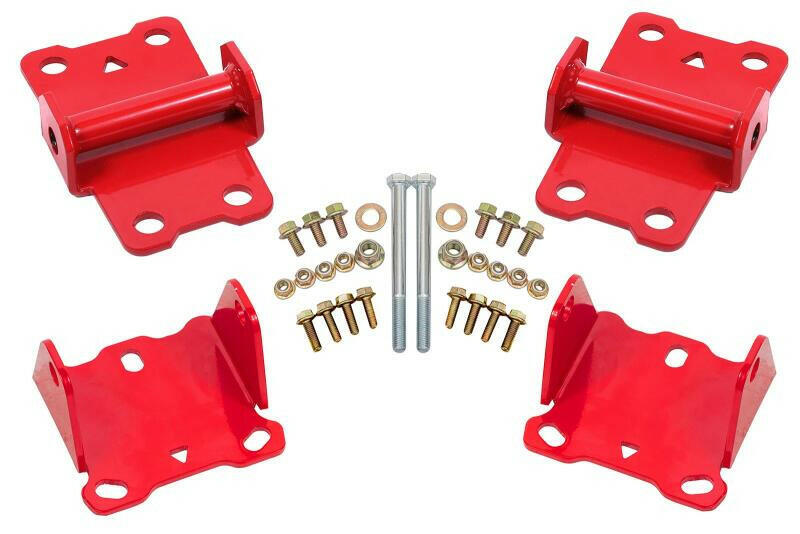 BMR 78-87 G-Body Motor Mount Kit Upper & Lower Solid - Red Engine Mounts BMR Suspension
