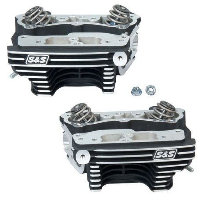 S&S Cycle 84-99 BT Super Stock Cylinder Heads - Wrinkle Black Aluminum Finish Heads S&S Cycle
