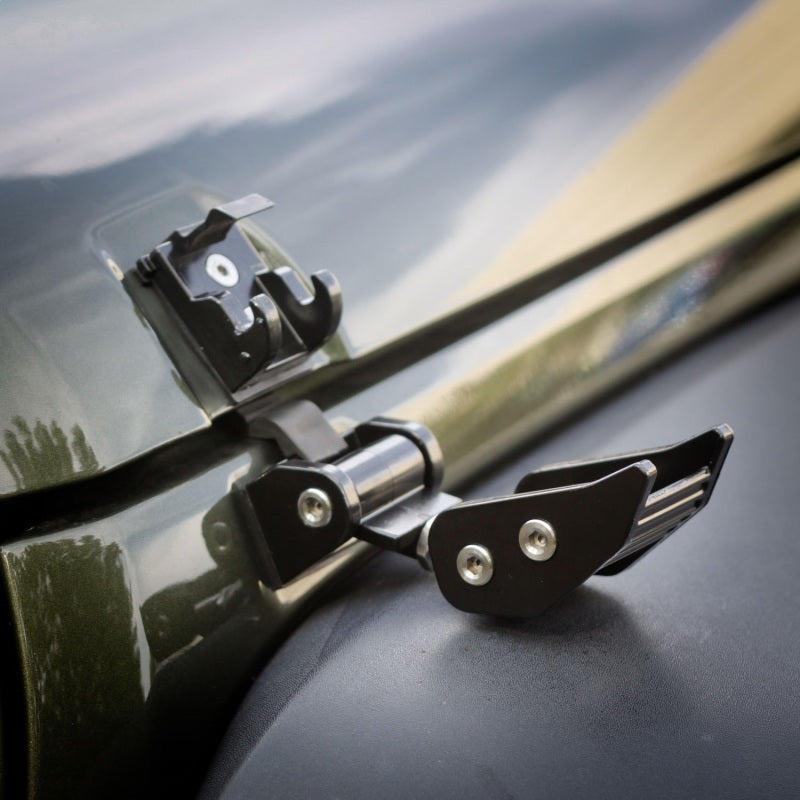 Rugged Ridge 07-18 Jeep Wrangler JK Black Hood Catches Brackets Rugged Ridge
