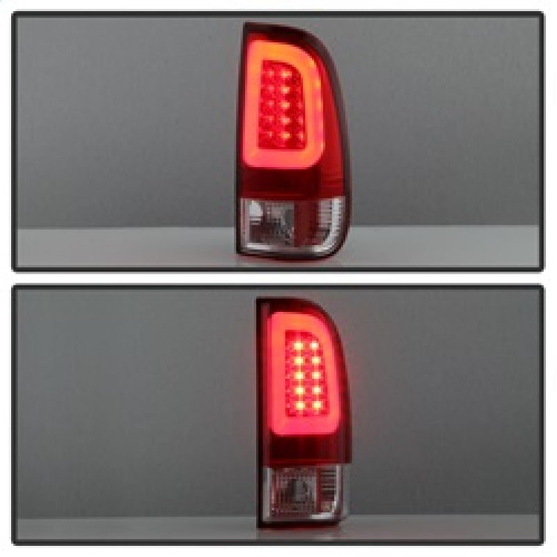 Spyder 08-16 Ford Super Duty F-250 V3 Light Bar LED Tail Lights - Red Clear (ALT-YD-FS07V3-LBLED-RC) Tail Lights SPYDER