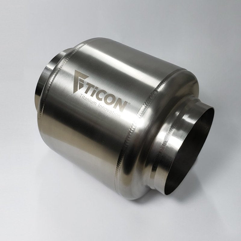 Ticon Industries 7in OAL 4.0in In/Out Ultralight Titanium Muffler Muffler Ticon