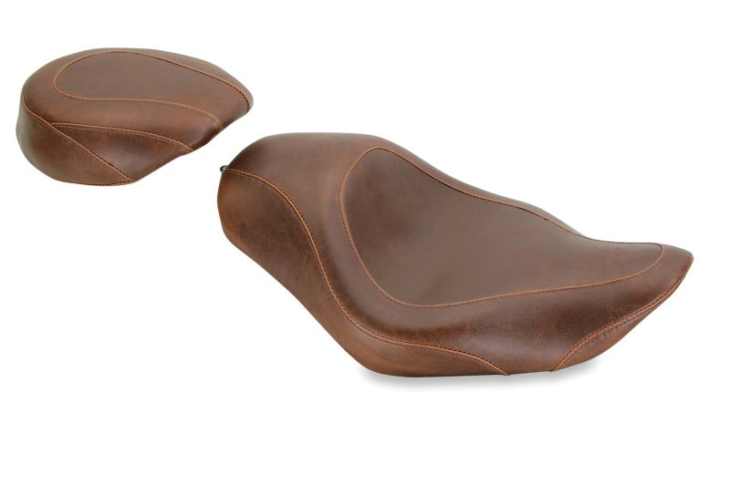 Mustang 04-21 Harley Sportster Wide Tripper Solo Seat - Distressed Brown Solo Motorcycle Seats Mustang Motorcycle
