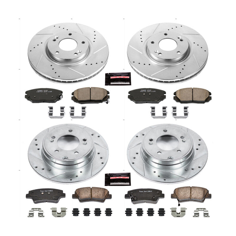 Power Stop 09-11 Hyundai Azera Front and Rear Z23 Evolution Brake Kit Brake Kits - Performance D&S PowerStop