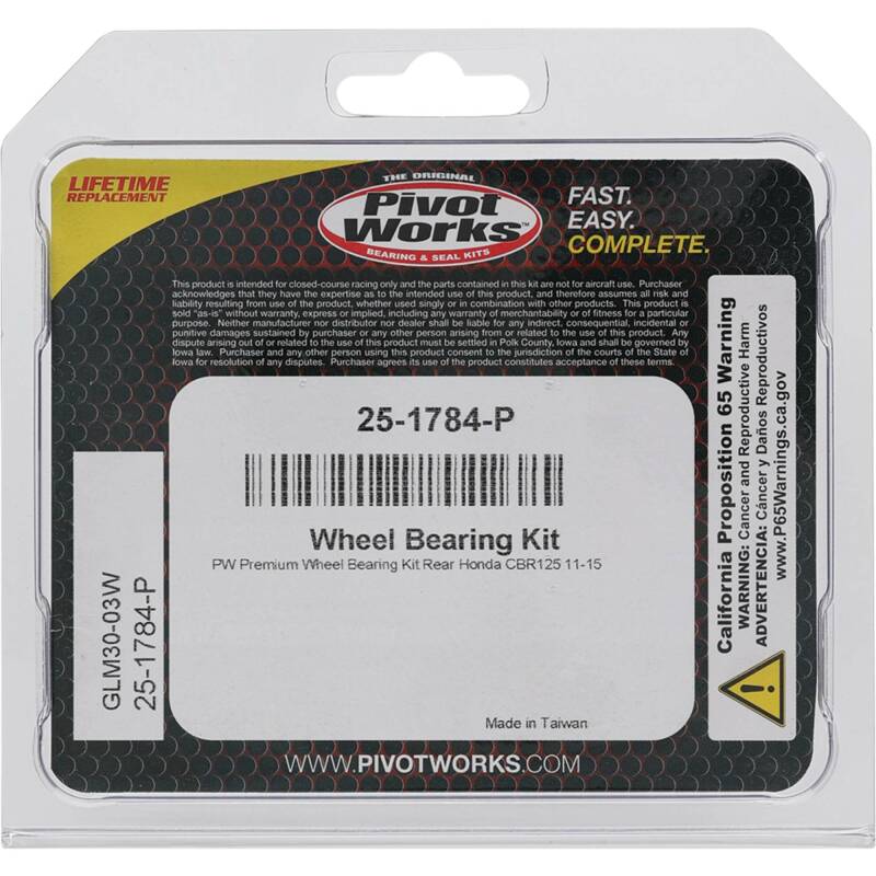 Pivot Works Honda Wheel Bearing Kit Premium Bearings Control Arms Pivot Works