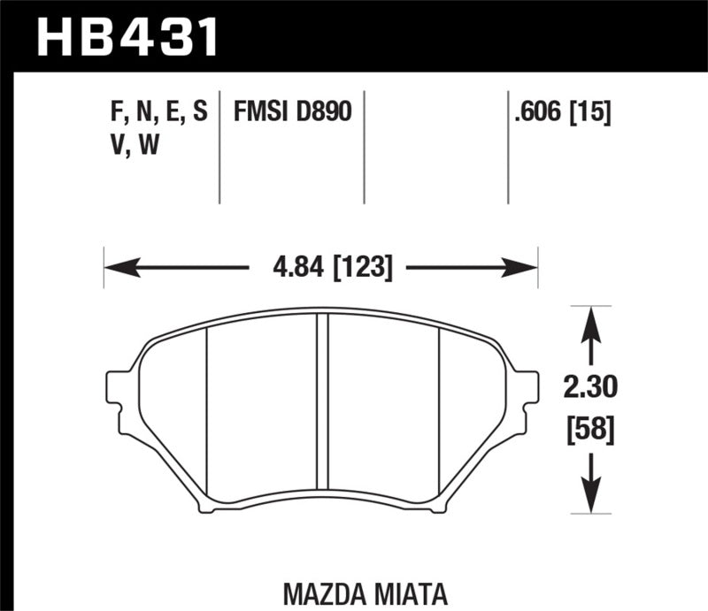 Hawk 01-05 Miata w/ Sport Suspension DTC-30 Race Front Brake Pads Brake Pads - Racing Hawk Performance