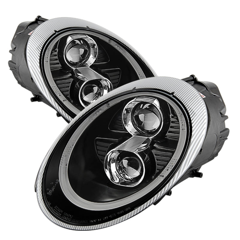 Spyder Porsche 911 05-09 Projector Headlights Xenon/HID Model- DRL LED Blk PRO-YD-P99705-HID-DRL-BK Headlights SPYDER